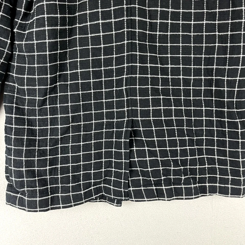 Madewell Waffleback Shaw Blazer Women Small Black Windowpane Cotton Unstructured